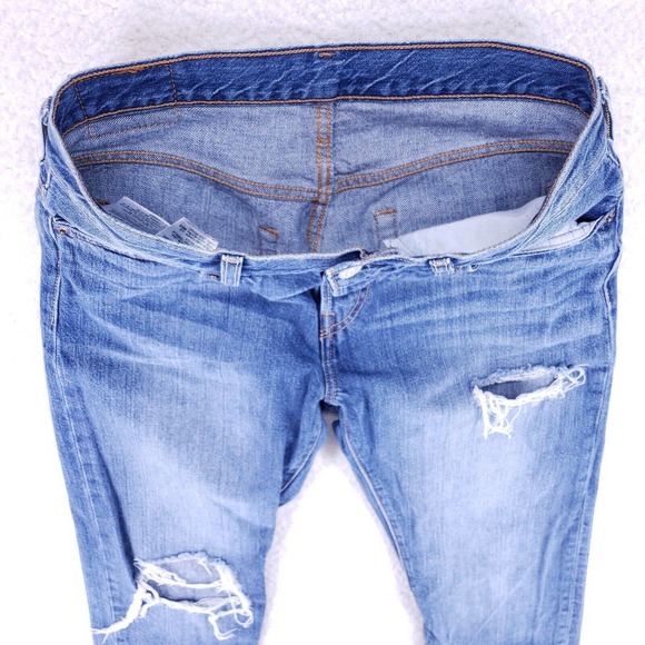Levi Strauss 501 Distressed Button Fly Jeans Women Size 26 Mid Rise Denim Pants - Picture 5 of 11